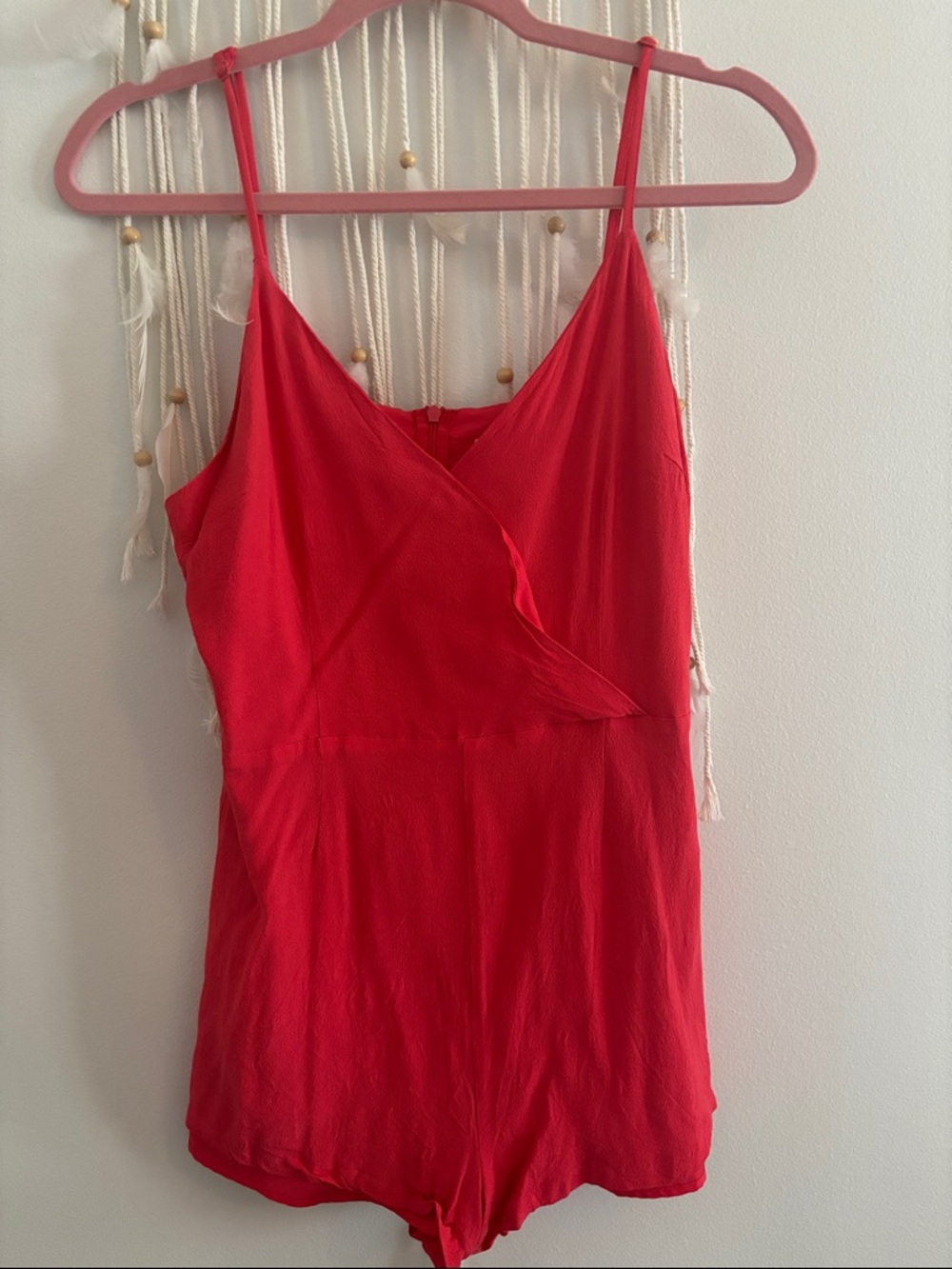 Pink Sleeveless V-Neck Short Romper